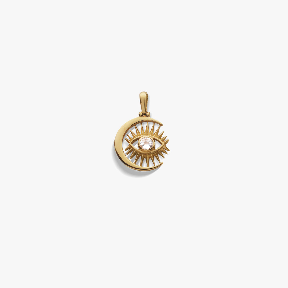 Awe Inspired Pendants 14K Yellow Gold Vermeil / Large Watchful Moon Eye Amulet