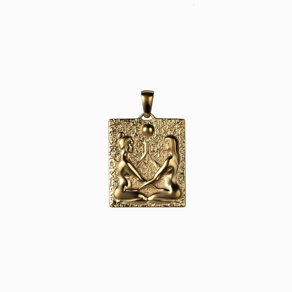 Product image of Awe Inspired Pendants 14K Yellow Gold Vermeil / Le Duo- "The Duo" Embrace Tablet