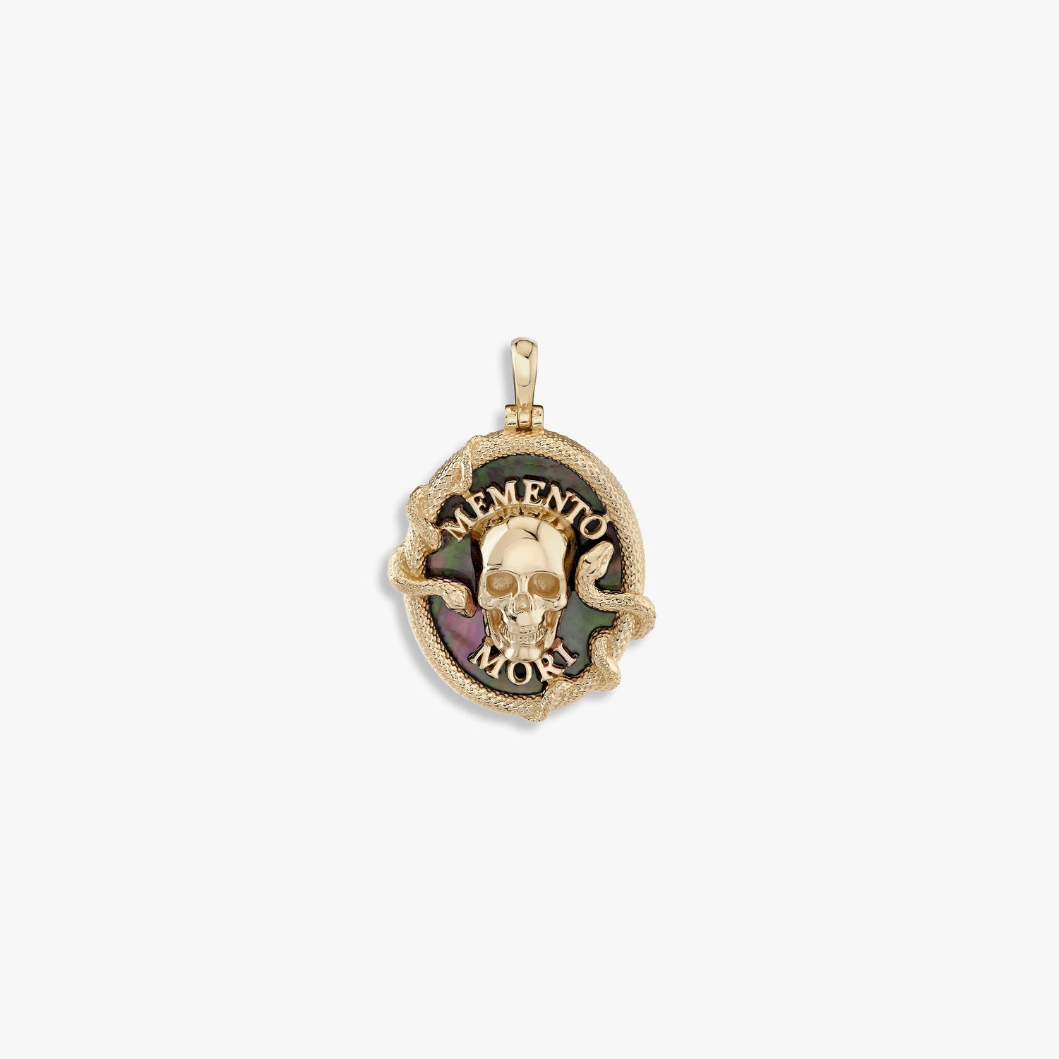 Awe Inspired Pendants 14K Yellow Gold Vermeil Memento Mori Pendant