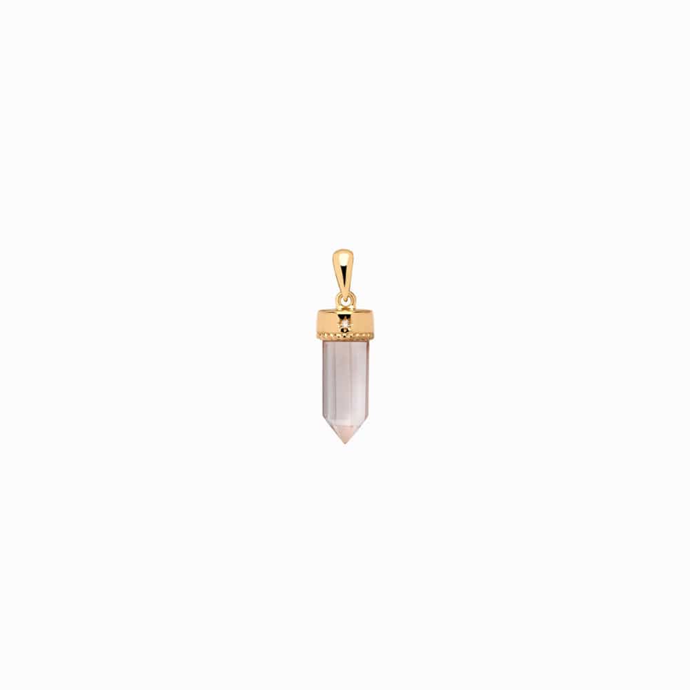 Awe Inspired Pendants 14K Yellow Gold Vermeil / Mini Crystal Quartz Amulet