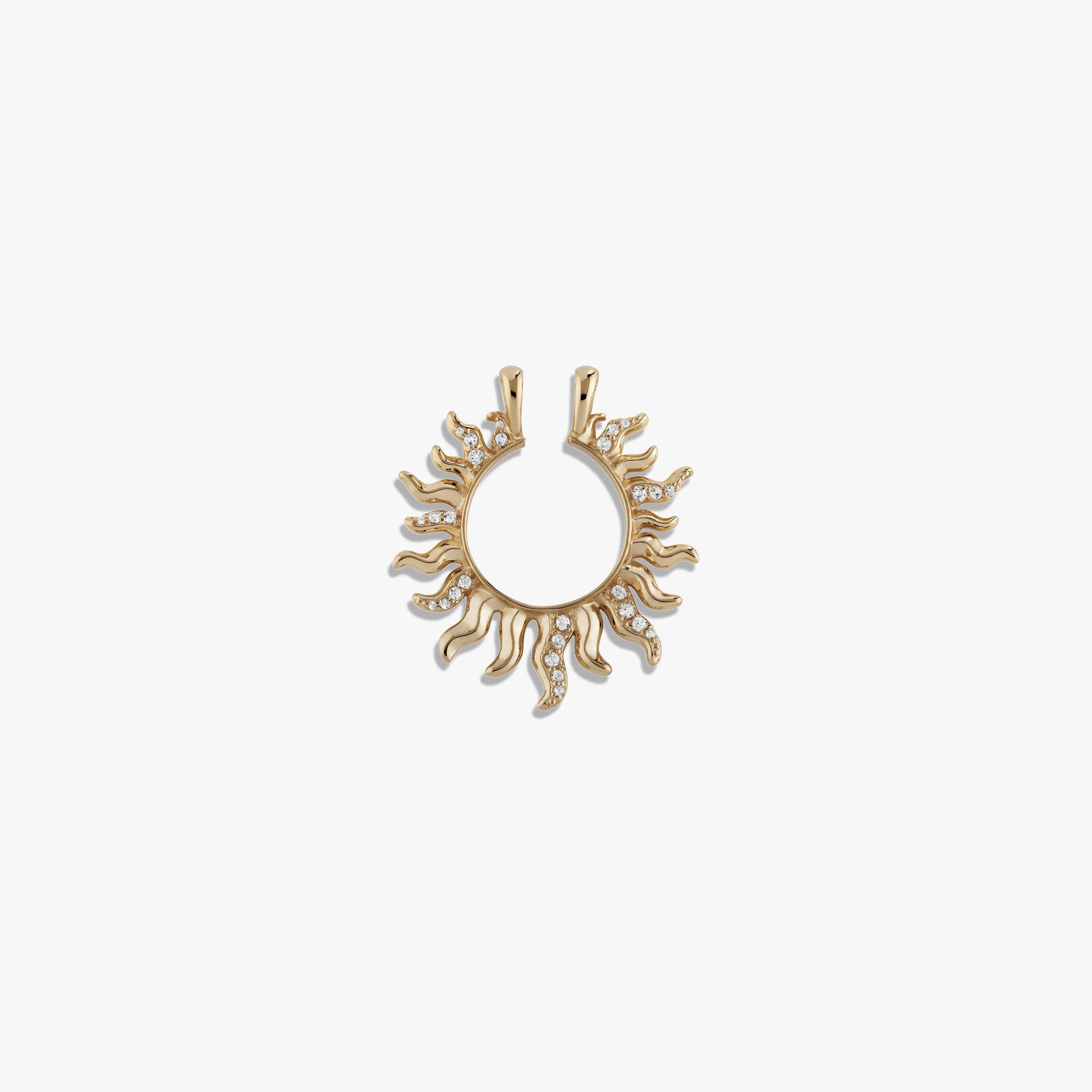 Awe Inspired Pendants 14K Yellow Gold Vermeil Mini Sun Halo Pendant