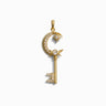 Awe Inspired Pendants 14K Yellow Gold Vermeil Moon & Stars Key Charm