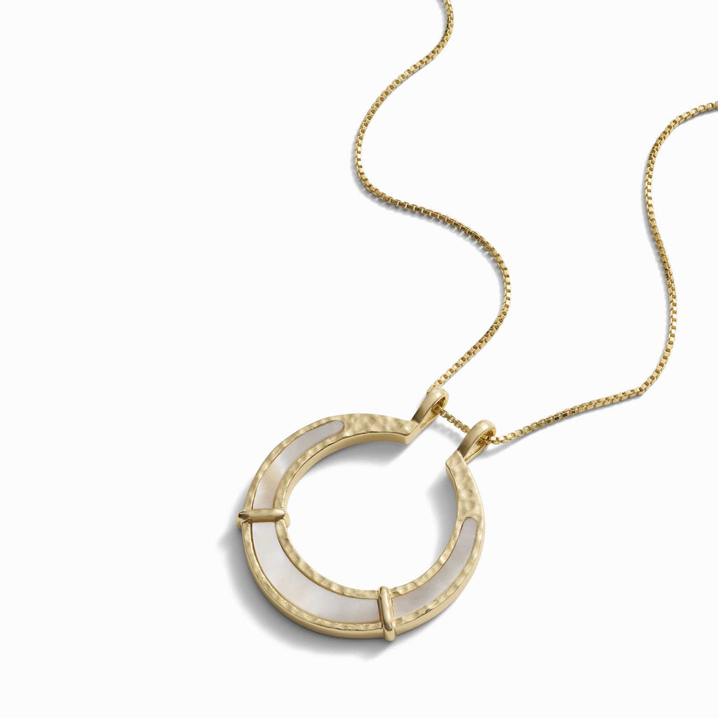 Awe Inspired Pendants 14K Yellow Gold Vermeil / Mother of Pearl Mother of Pearl Goddess Halo