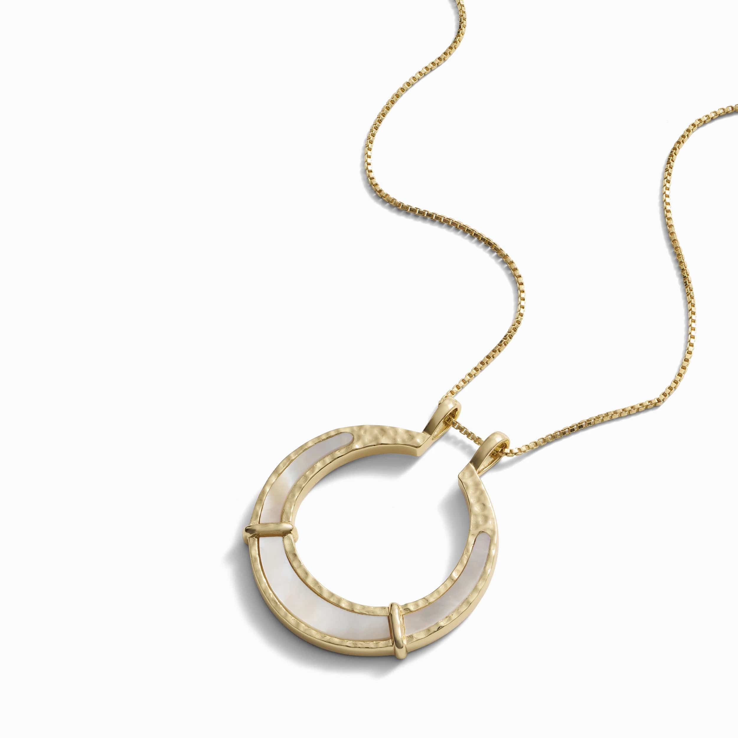 Awe Inspired Pendants 14K Yellow Gold Vermeil / Mother of Pearl Mother of Pearl Goddess Halo