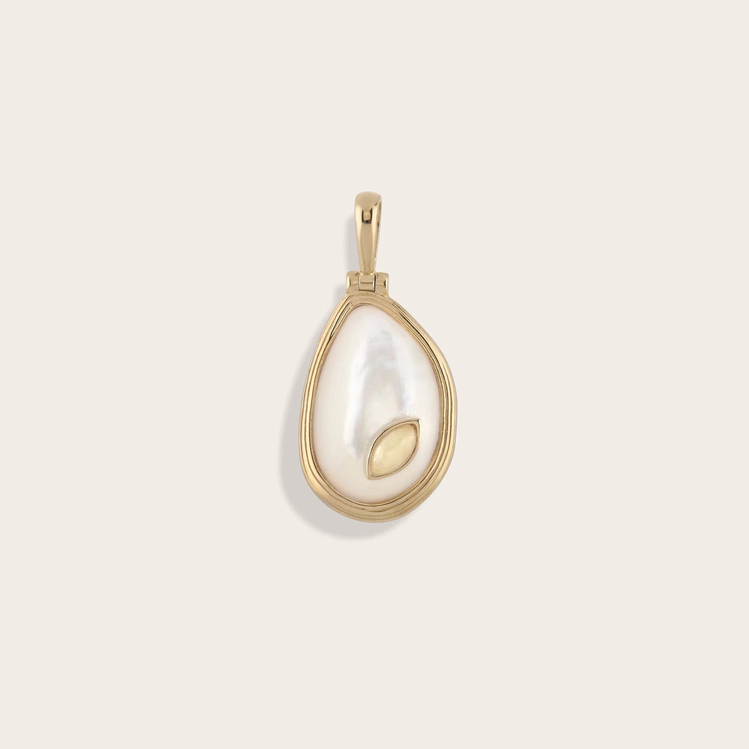 Awe Inspired Pendants 14K Yellow Gold Vermeil / Mother of Pearl Organic Pearl Gemstone Pendant