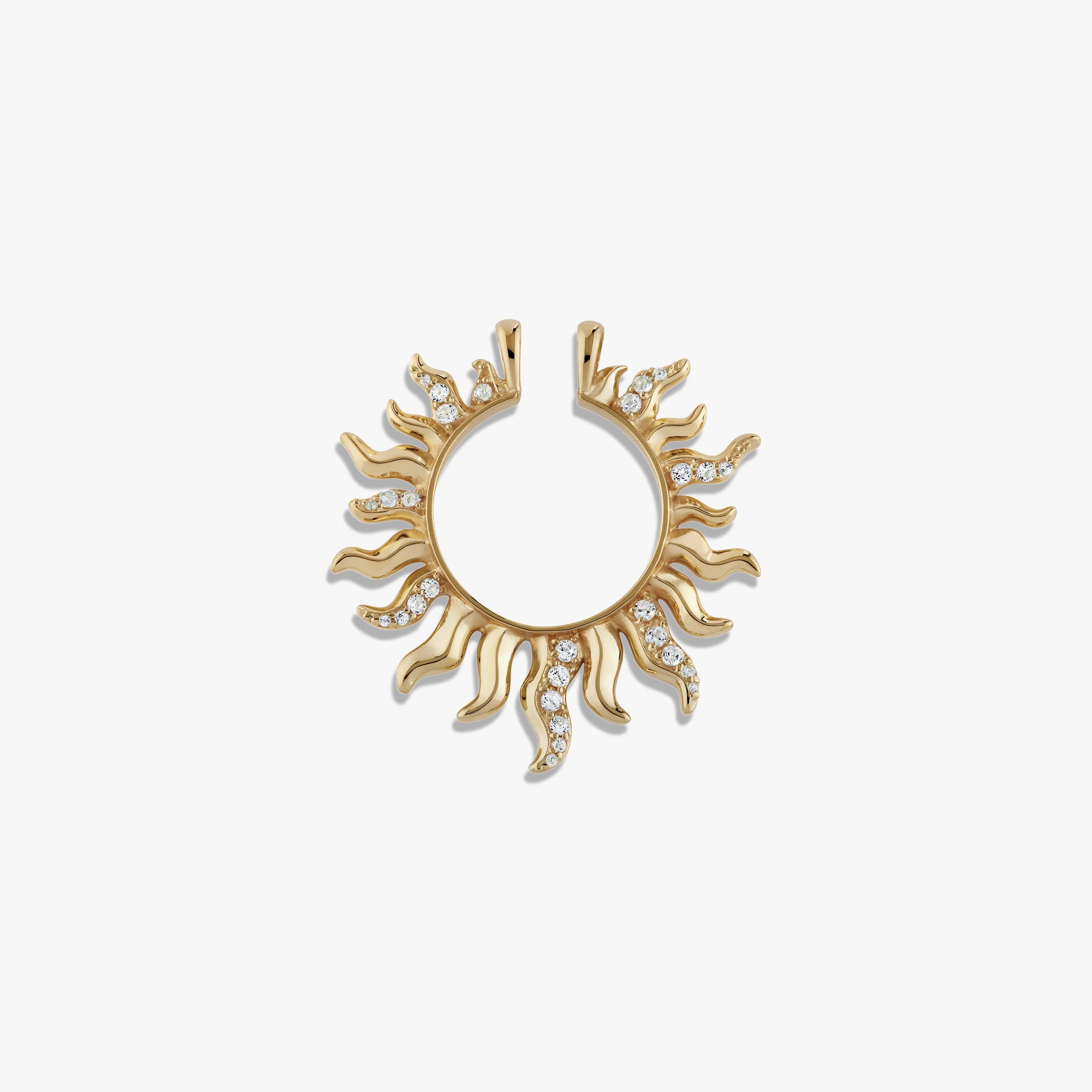 Awe Inspired Pendants 14K Yellow Gold Vermeil Pendant - Sun Standard Halo