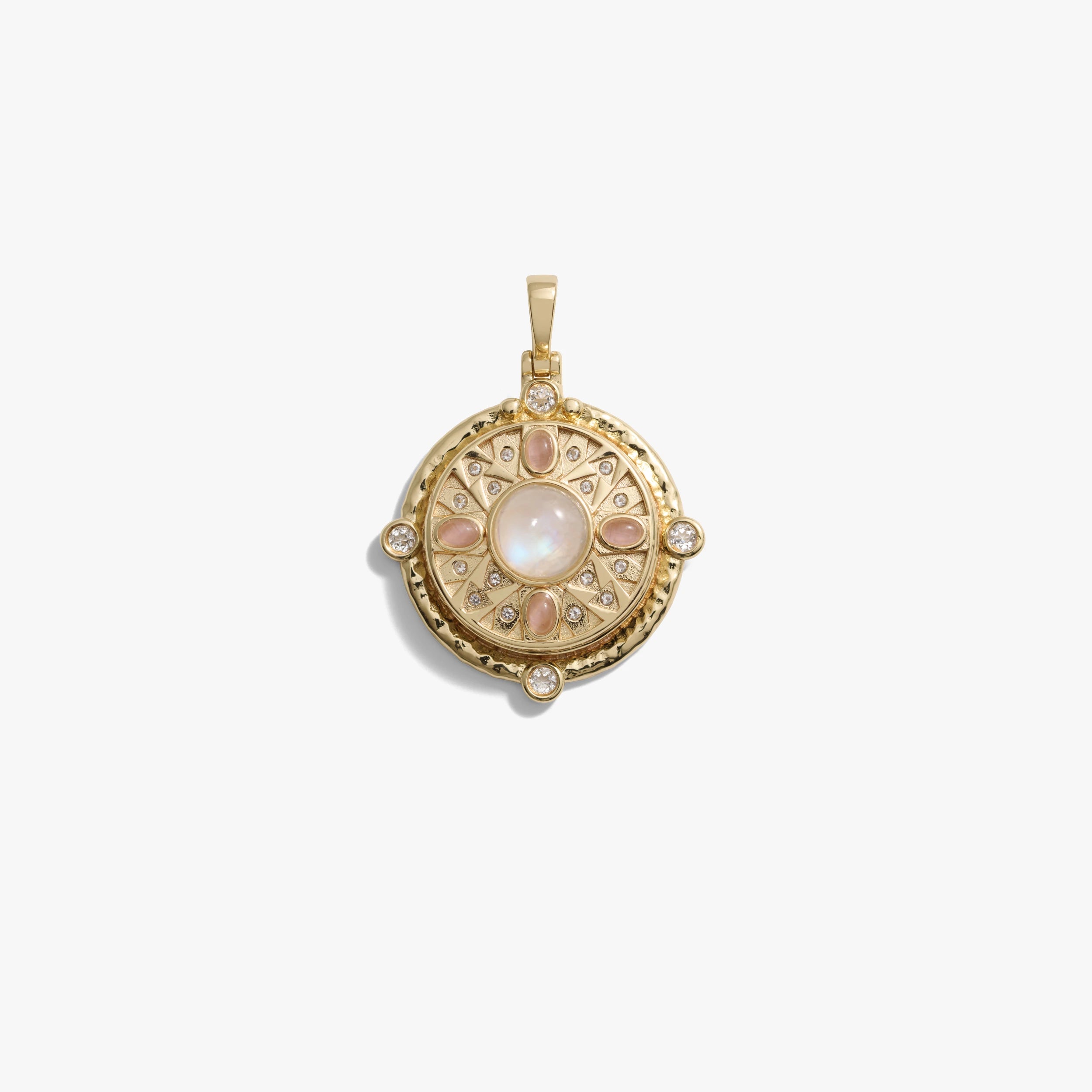 Awe Inspired Pendants 14K Yellow Gold Vermeil Pink Manifestation Locket