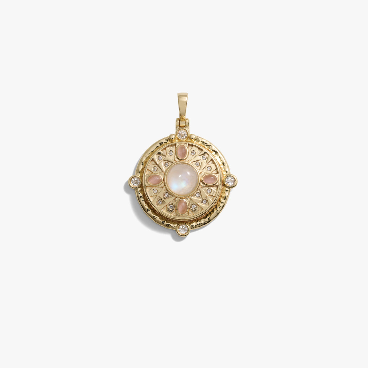 Awe Inspired Pendants 14K Yellow Gold Vermeil Pink Manifestation Locket