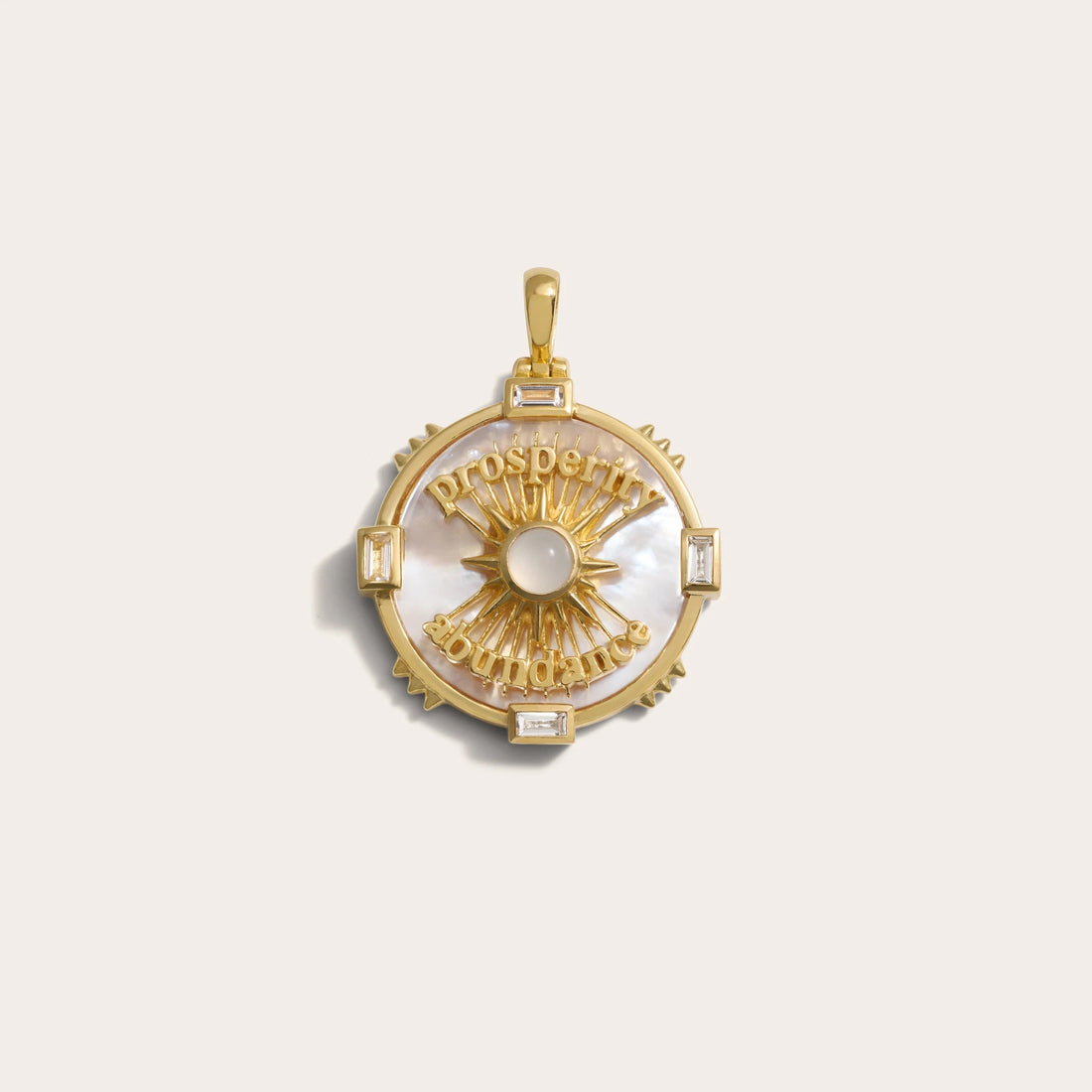 Awe Inspired Pendants 14K Yellow Gold Vermeil Prosperity Affirmation Coin Pendant