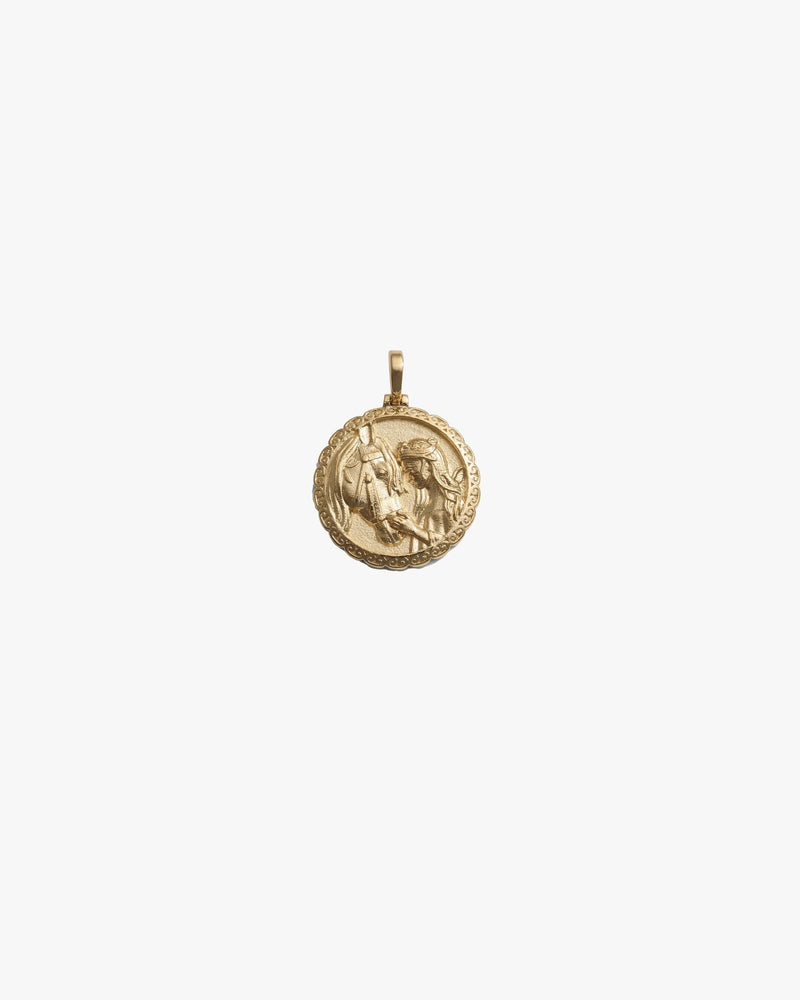 Awe Inspired Pendants 14K Yellow Gold Vermeil / Rhiannon Mini Goddess Coin Pendant