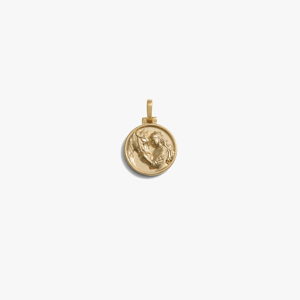 Awe Inspired Pendants 14K Yellow Gold Vermeil / Rhiannon Mini Goddess Coin Pendant