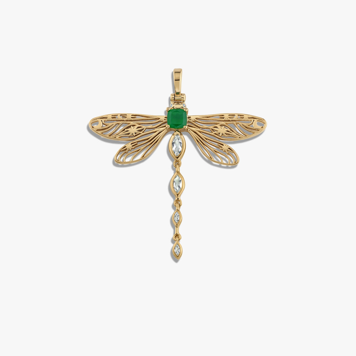 Awe Inspired Pendants 14K Yellow Gold Vermeil Secret Forest Dragonfly Pendant