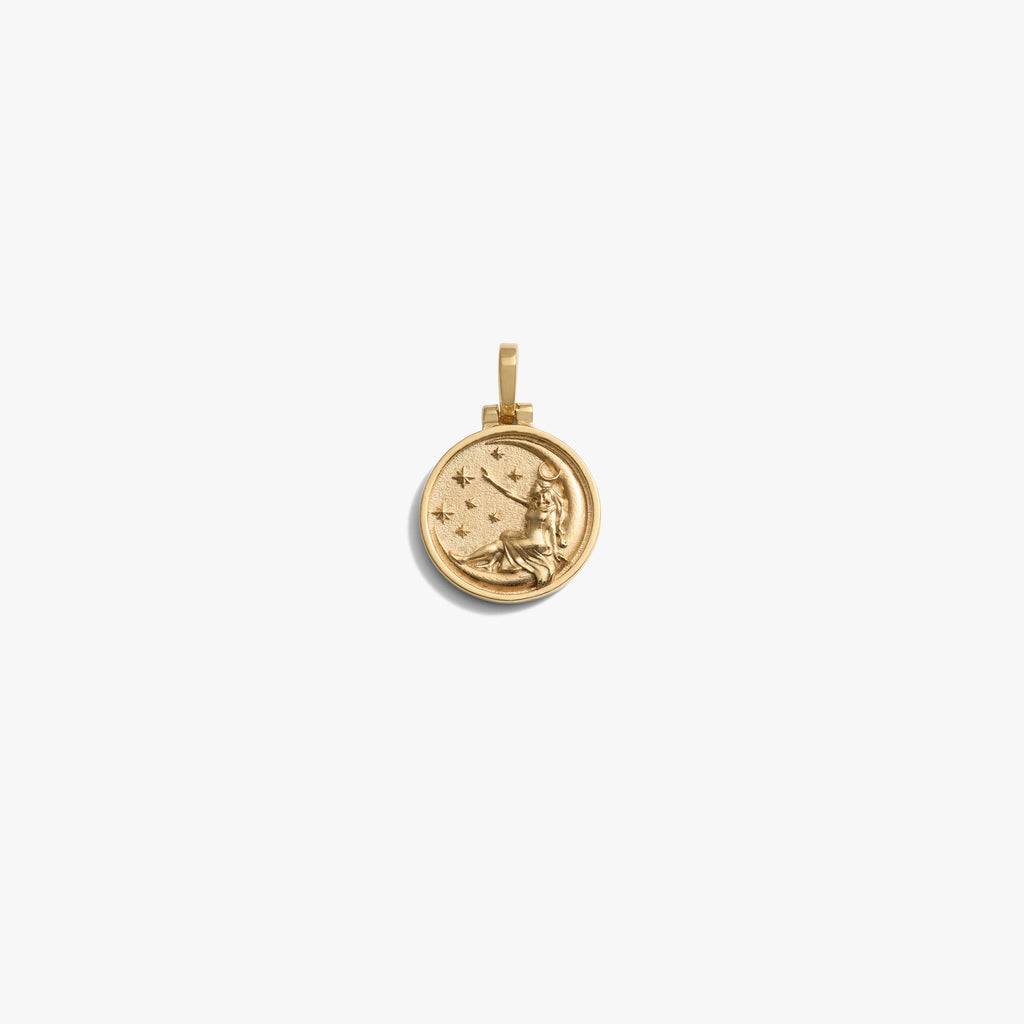 Awe Inspired Pendants 14K Yellow Gold Vermeil / Selene Mini 15mm Goddess Reworks