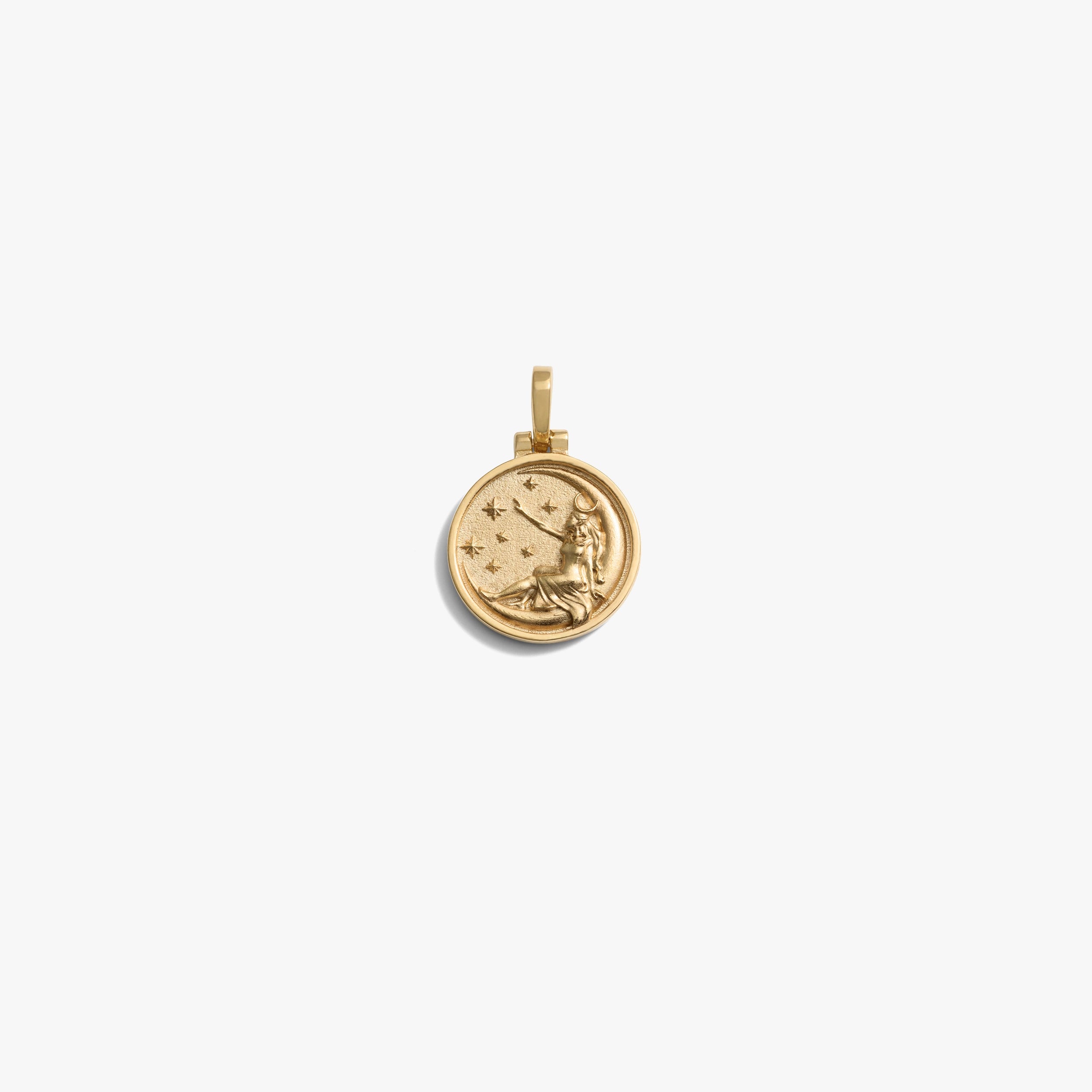 Awe Inspired Pendants 14K Yellow Gold Vermeil / Selene Mini 15mm Goddess Reworks