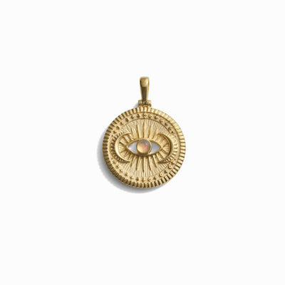 Awe Inspired Pendants 14K Yellow Gold Vermeil / Standard Cosmic Eye Coin Pendant