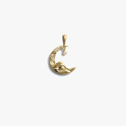 Awe Inspired  Pendants Diamond Moon Wave Amulet