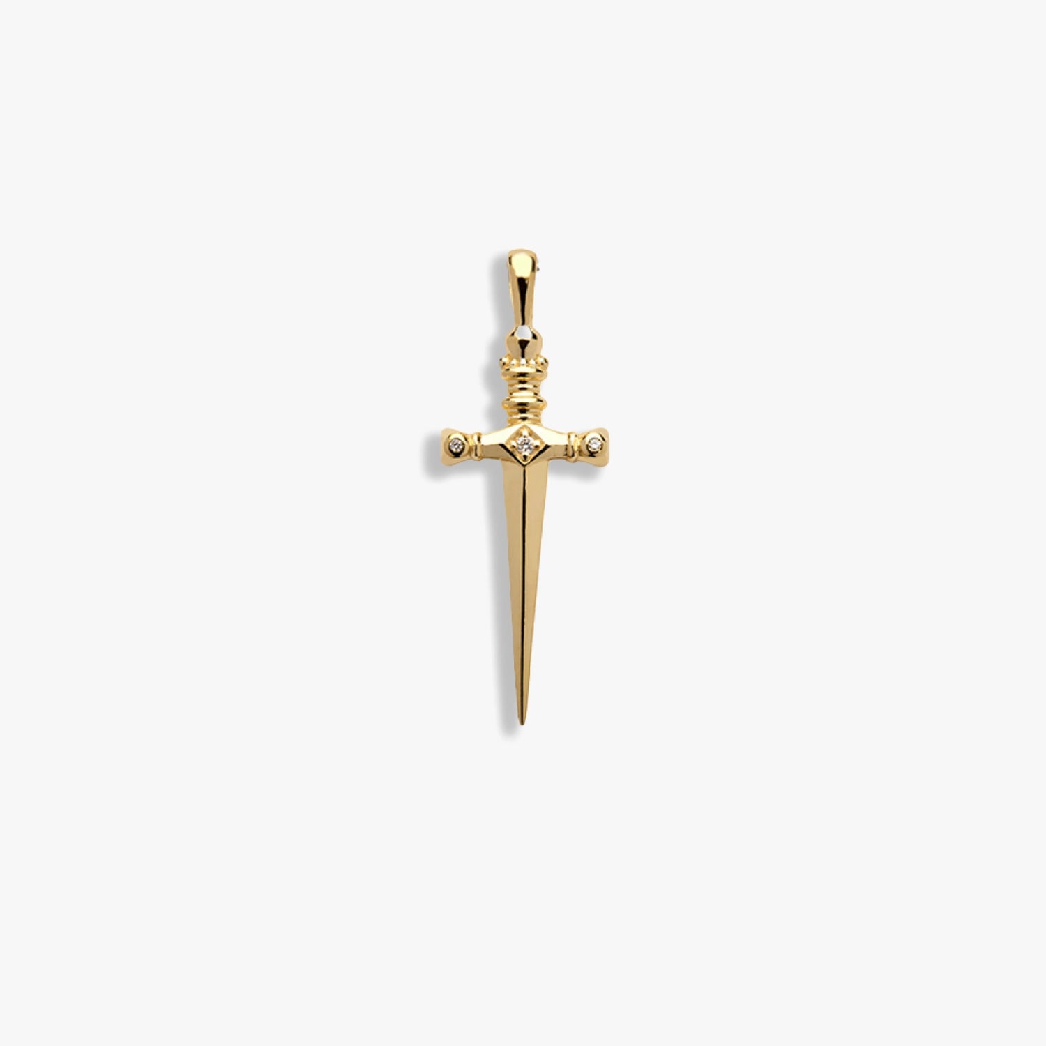 Awe Inspired Pendants 14K Yellow Gold Vermeil / Standard Diamond Sword Amulet