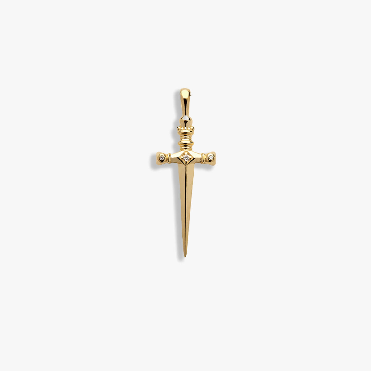 Awe Inspired Pendants 14K Yellow Gold Vermeil / Standard Diamond Sword Amulet