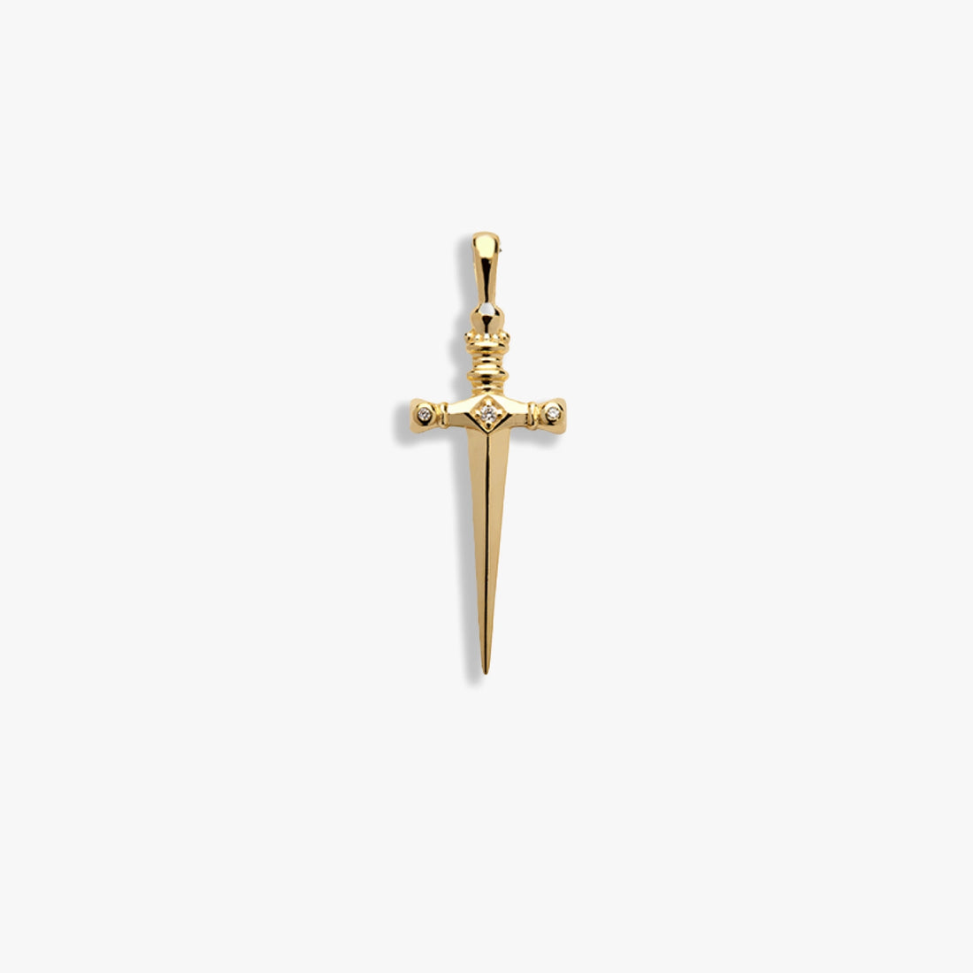 Awe Inspired Pendants 14K Yellow Gold Vermeil / Standard Diamond Sword Amulet