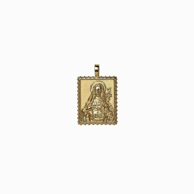 Awe Inspired Pendants 14K Yellow Gold Vermeil / Standard Mother Mary Tablet