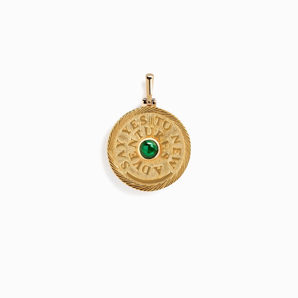 Product image of Awe Inspired Pendants 14K Yellow Gold Vermeil / Standard Say Yes to New Adventures Affirmation Coin Pendant