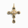 Awe Inspired Pendants 14K Yellow Gold Vermeil Statement Third Eye Cross Pendant