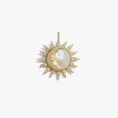 Awe Inspired Pendants 14K Yellow Gold Vermeil Sun & Moon Mother of Pearl Amulet