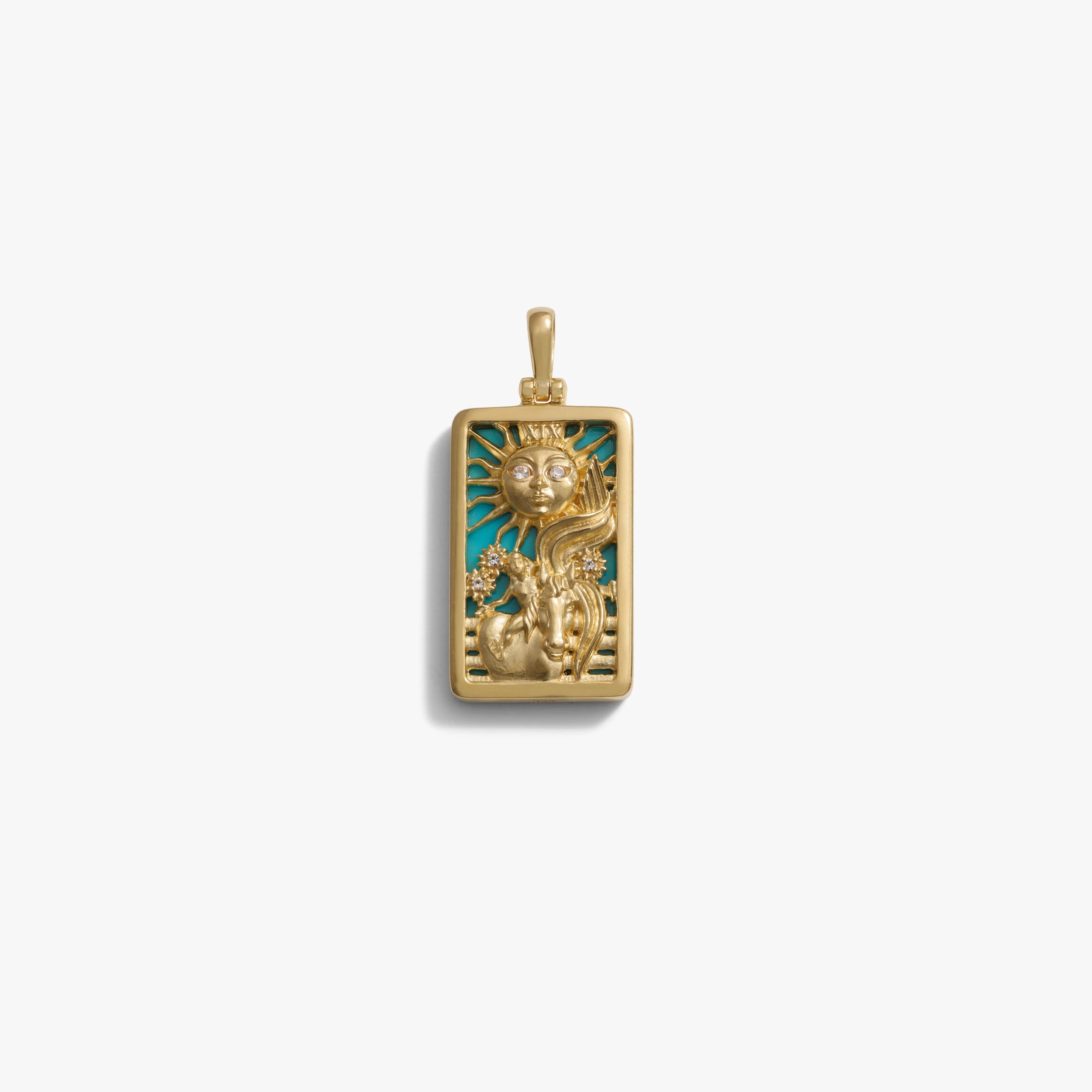 Awe Inspired Pendants 14K Yellow Gold Vermeil / Sun Tarot Pendant