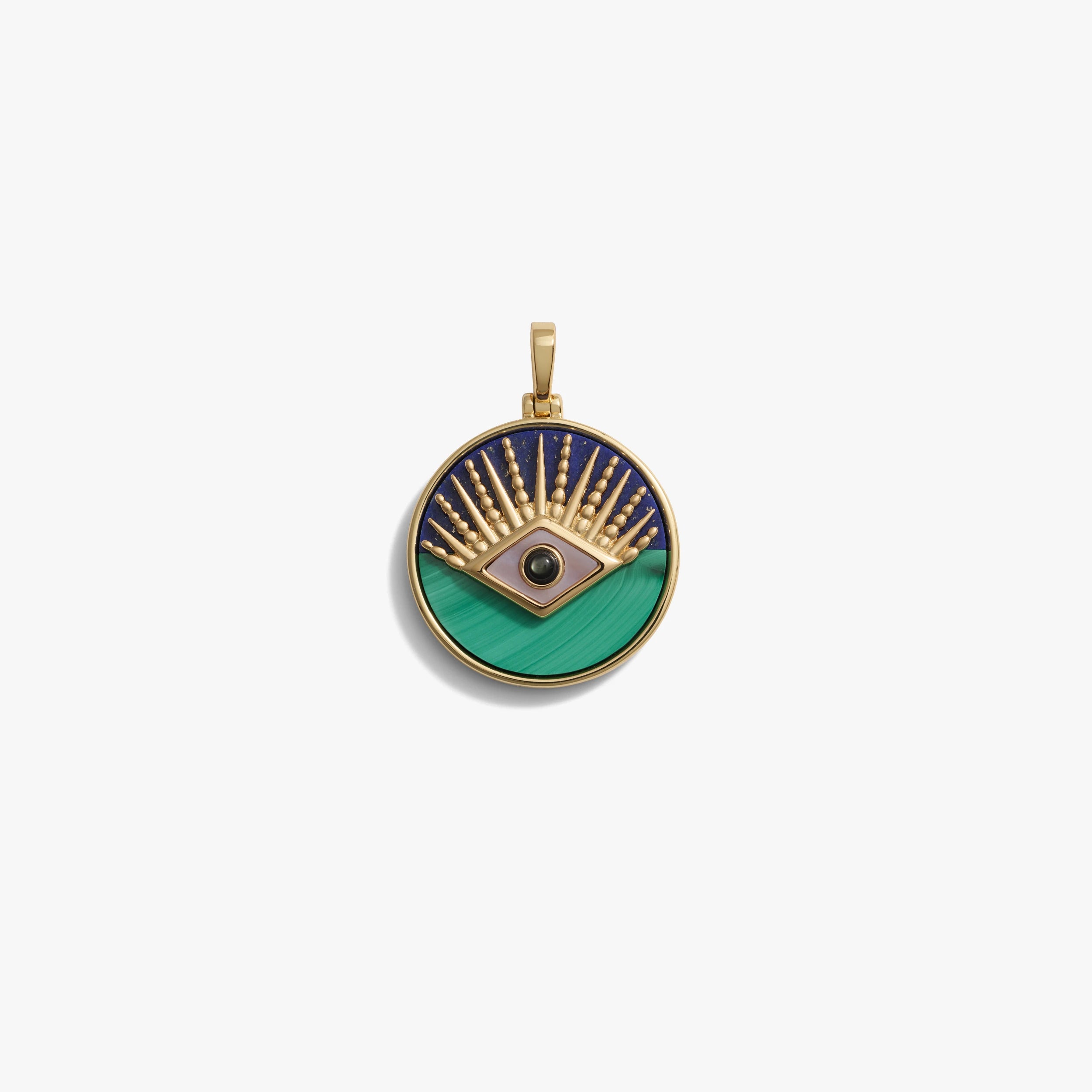 Awe Inspired Pendants 14K Yellow Gold Vermeil Third Eye Coin Pendant