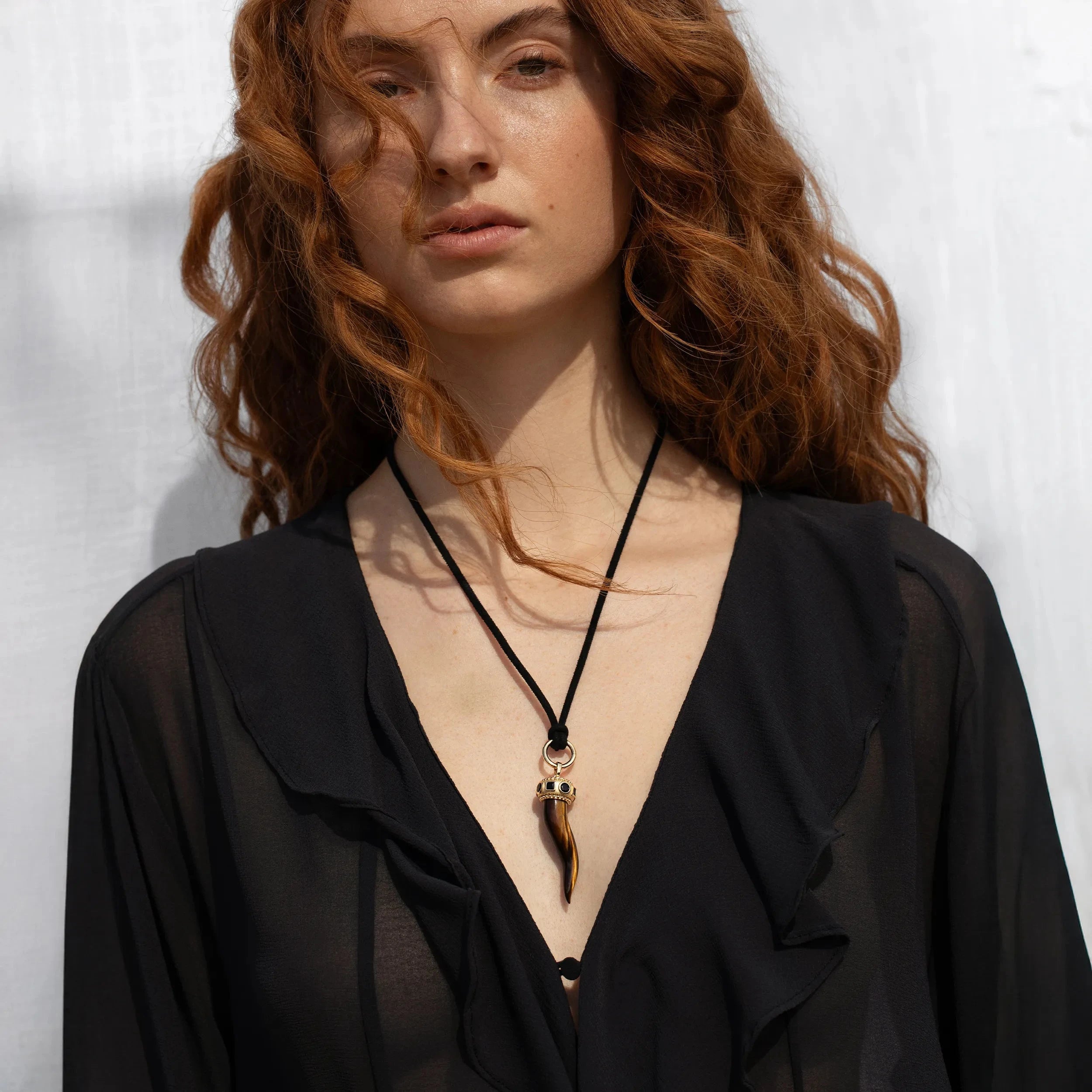 Awe Inspired  Pendants Tiger's Eye Horn Pendant