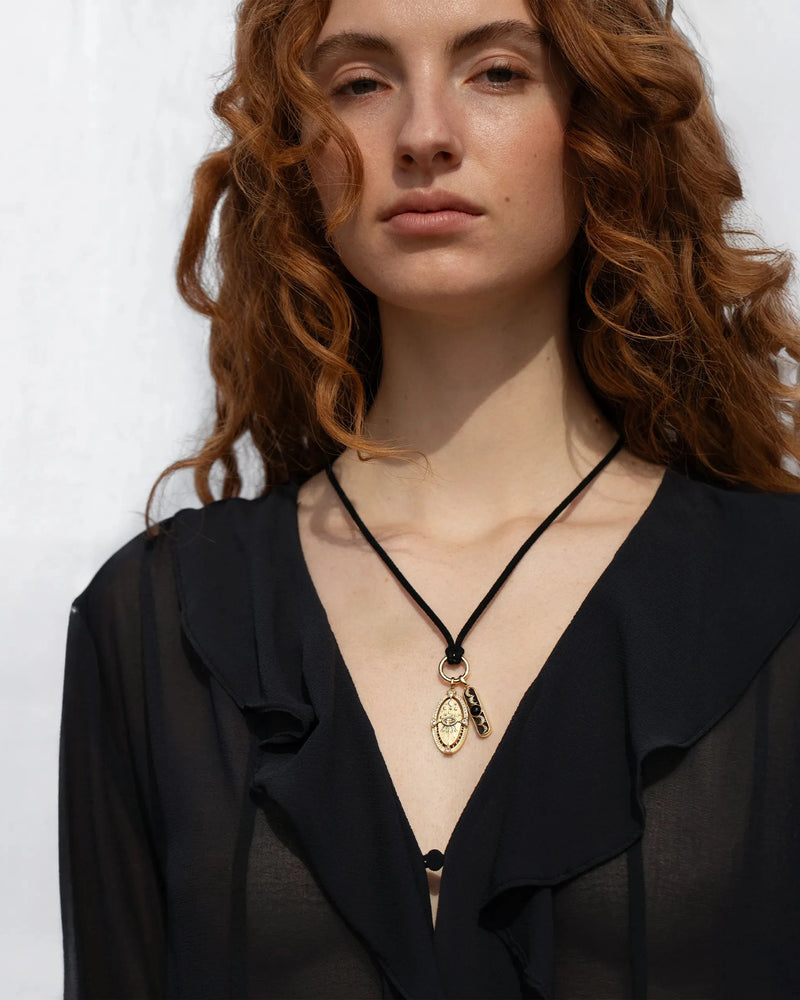 Awe Inspired Pendants 14K Yellow Gold Vermeil Tiger's Eye Moon Phase Amulet