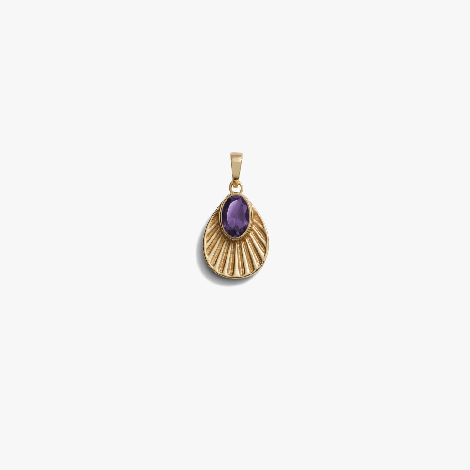Awe Inspired Pendants 14K Yellow Gold Vermeil / Violet Amethyst Aura Pendant