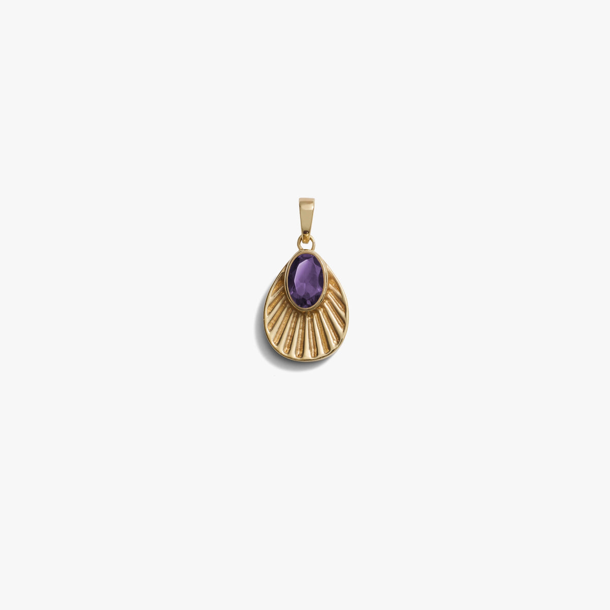 Awe Inspired Pendants 14K Yellow Gold Vermeil / Violet Amethyst Aura Pendant