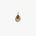 Awe Inspired Pendants 14K Yellow Gold Vermeil / Violet Amethyst Aura Pendant