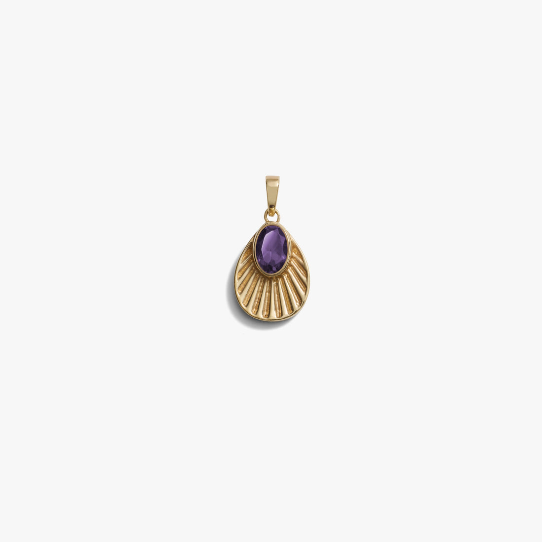 Awe Inspired Pendants 14K Yellow Gold Vermeil / Violet Amethyst Aura Pendant