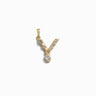 Awe Inspired's Gemstone Initial Pendant, shaped like the letter "Y" and adorned with bezel set gemstones along with a single larger opalescent stone at the bottom, displayed on a white background.