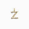 Awe Inspired's Gemstone Initial Pendant featuring a gold letter "Z" adorned with bezel-set opals and diamonds on a white background.