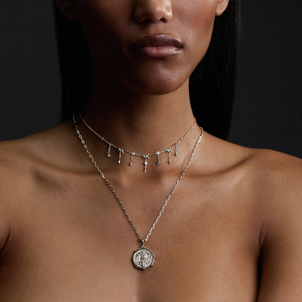 Awe Inspired Pendants 18K Yellow Gold Black Diamond Lilith Pendant