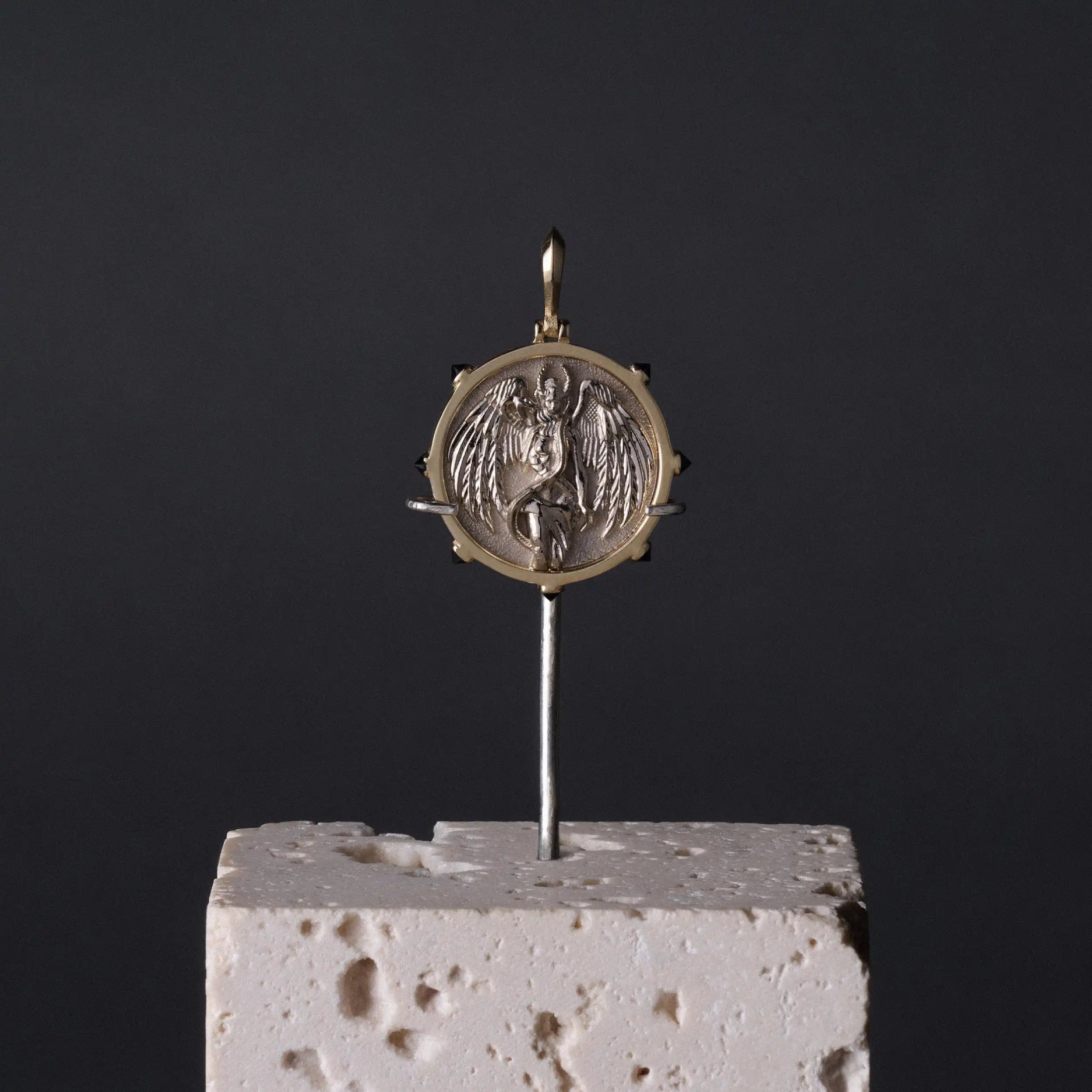 Awe Inspired Pendants 18K Yellow Gold Black Diamond Lilith Pendant