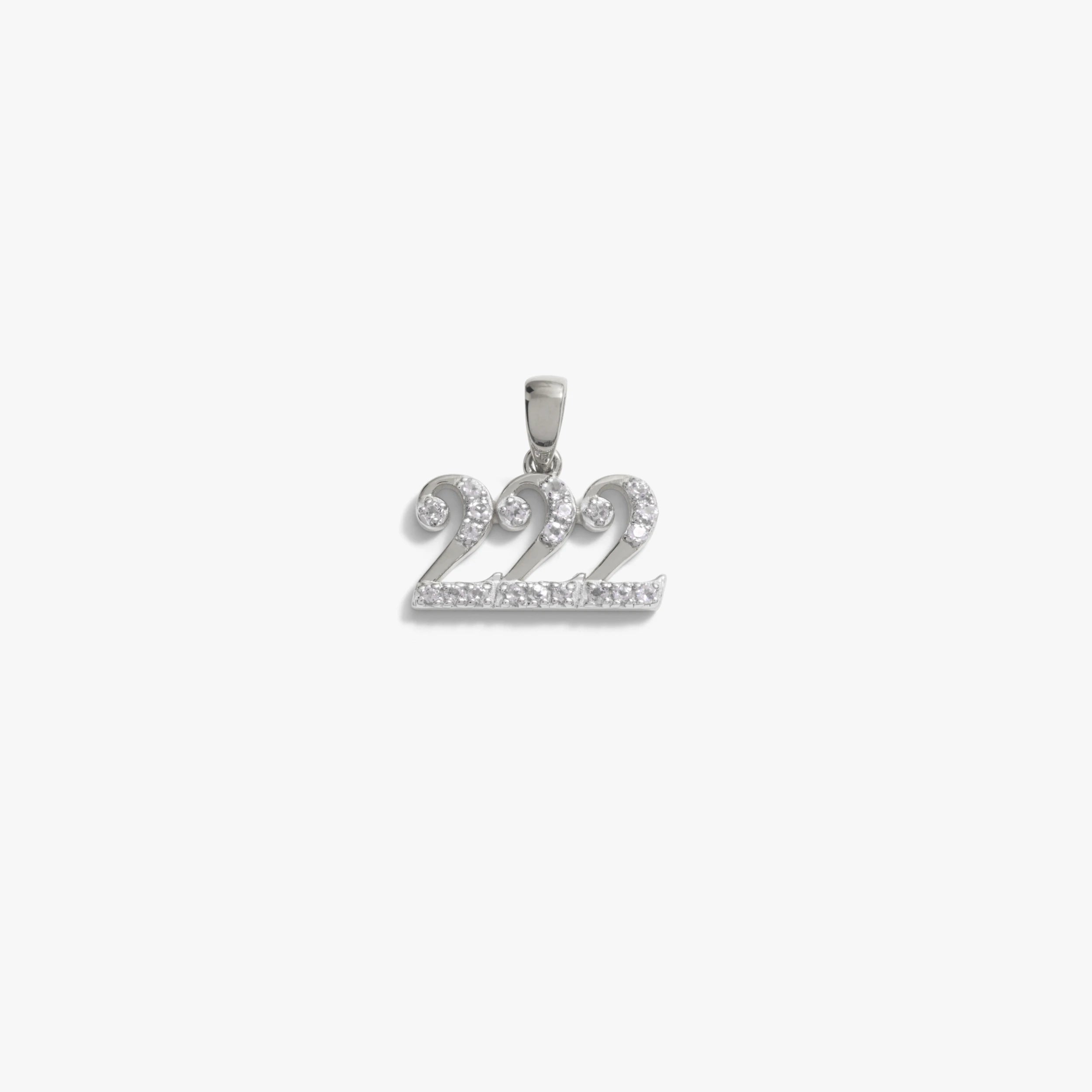 Awe Inspired Pendants 925 Sterling Silver / 222 Angel Number Amulet