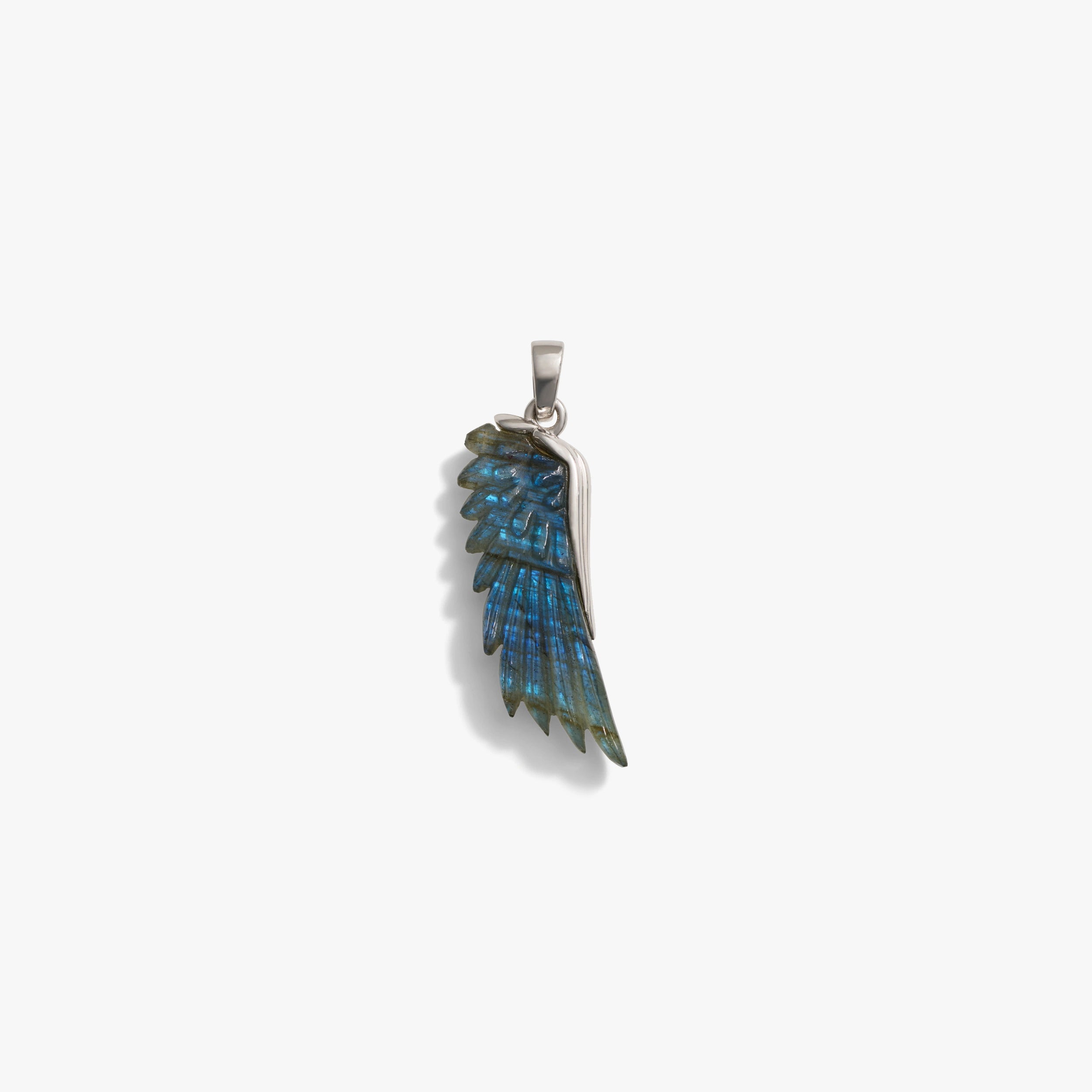 Awe Inspired Pendants 925 Sterling Silver Gemstone Angel Wing Amulet