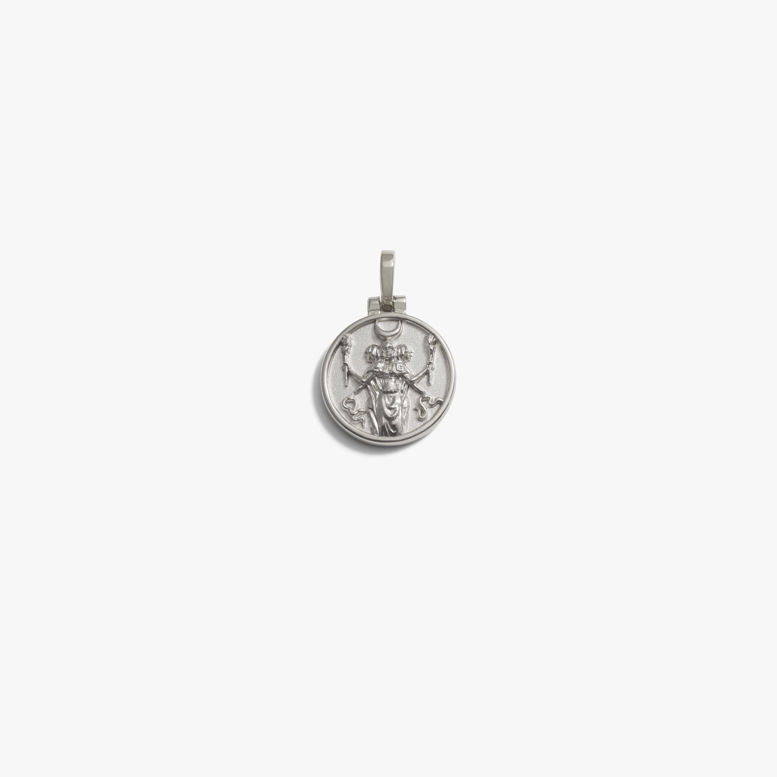 Awe Inspired Pendants 925 Sterling Silver / Hecate Mini Goddess Coin Pendant
