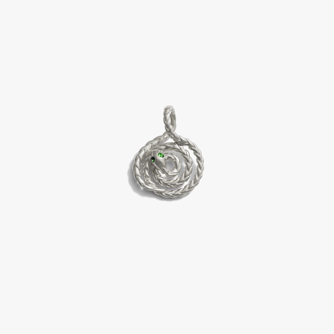 Awe Inspired Pendants 925 Sterling Silver Mini Sapphire Spiral Snake Coin