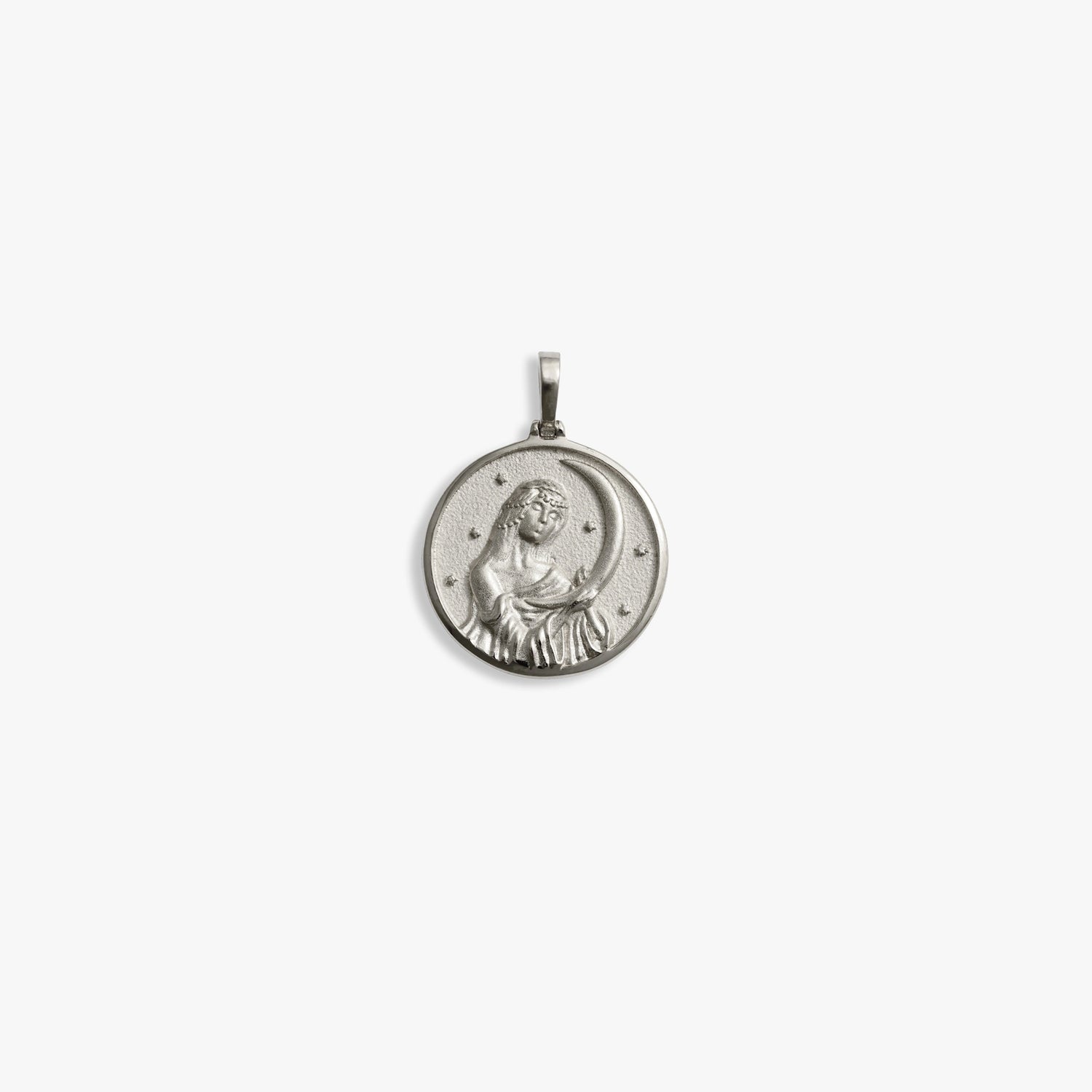 Awe Inspired Pendants 925 Sterling Silver / Selene Goddess Coin Pendant