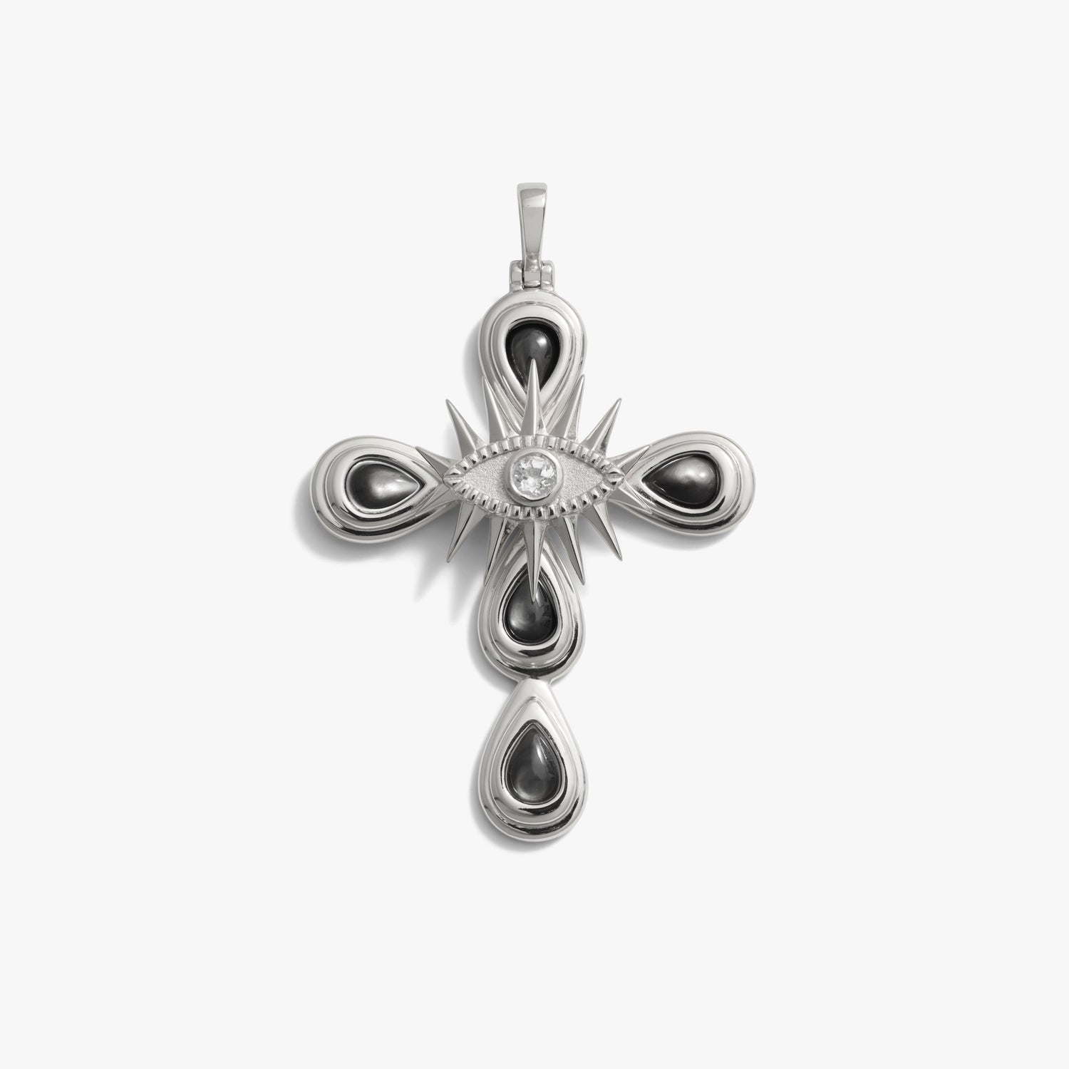 Awe Inspired Pendants 925 Sterling Silver Statement Third Eye Cross Pendant