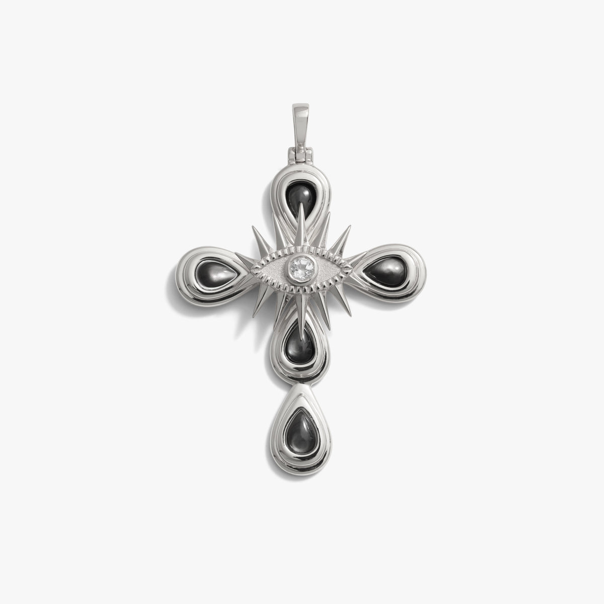Awe Inspired Pendants 925 Sterling Silver Statement Third Eye Cross Pendant
