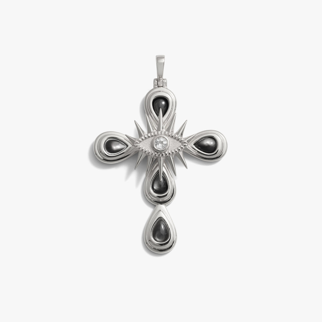 Awe Inspired Pendants 925 Sterling Silver Statement Third Eye Cross Pendant