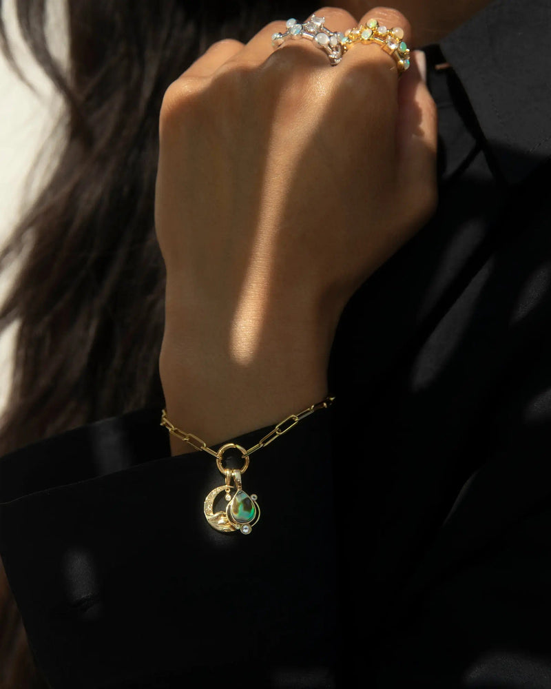 Awe Inspired Pendants Abalone / 14K Yellow Gold Vermeil Abalone Astral Amulet