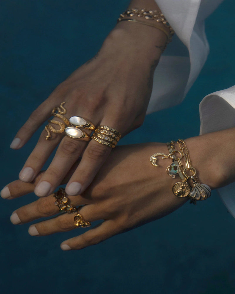 Awe Inspired Pendants Abalone / 14K Yellow Gold Vermeil Abalone Astral Amulet