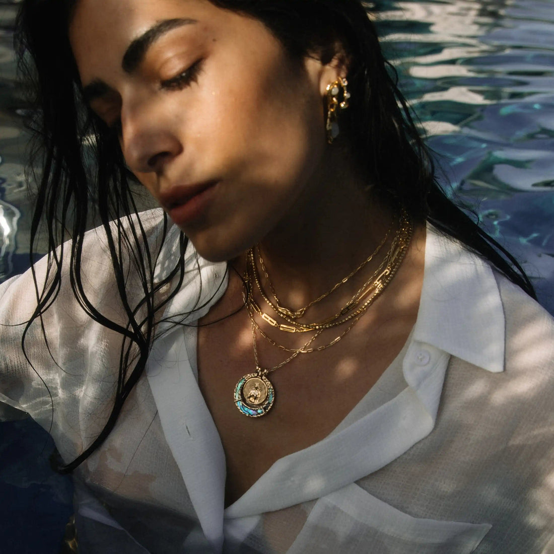 Awe Inspired Pendants Abalone Goddess Halo